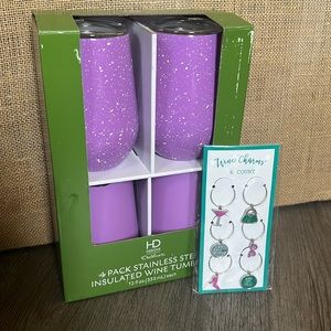 NWT HD Designs Insulated Wine Tumblers set of 4 and FREE GIFT